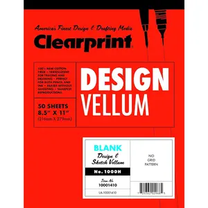 8-1/2" x 11" 1000H Design Vellum Pad, 16 lb., 100% Cotton, 50 Sheets, 1 Each