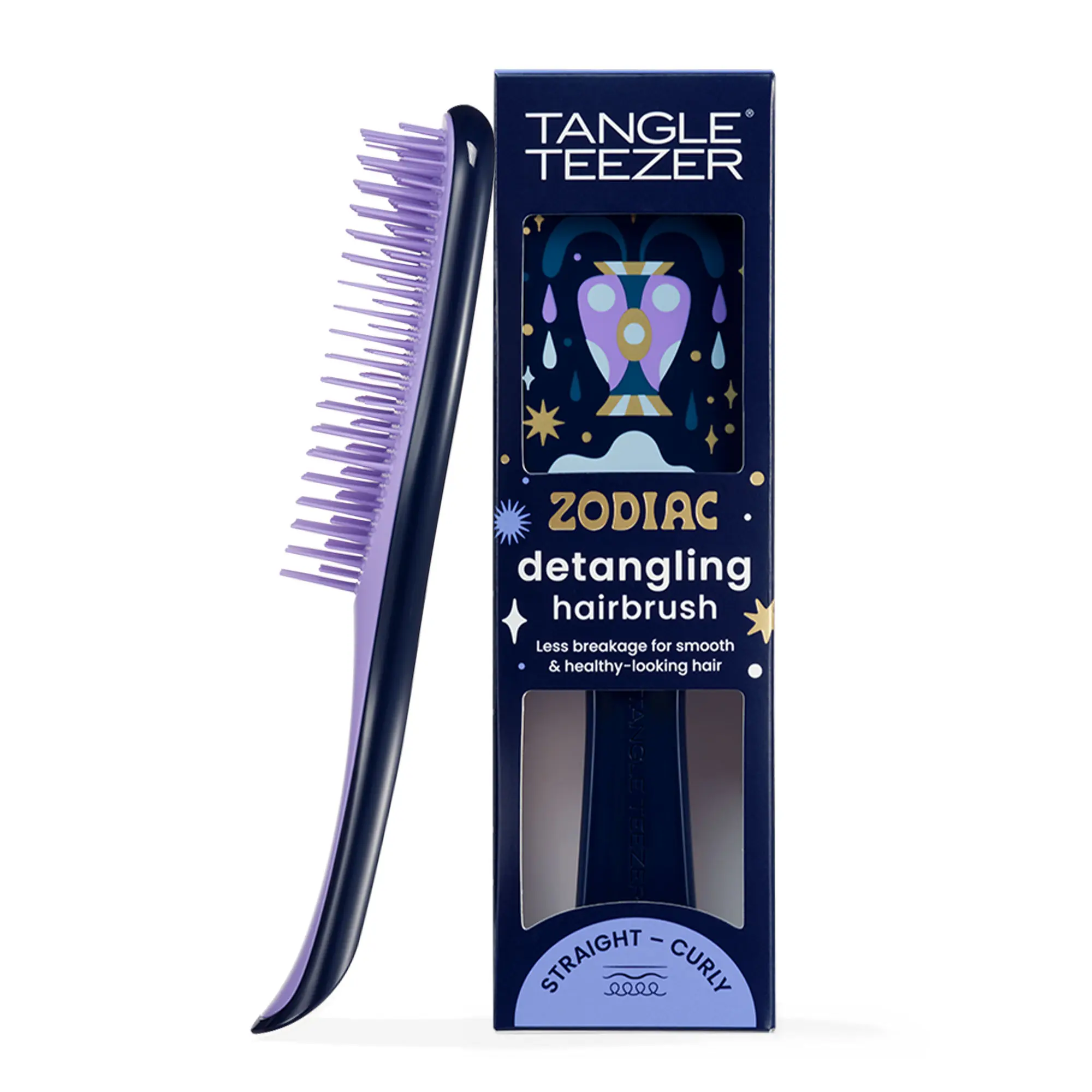 Tangle Teezer Zodiac Ultimate Detangler Hairbrush for Wet & Dry Hair, Eliminates Knots & Reduces Breakage for All Hair Types, Aquarius