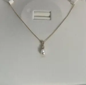 NC46-Classic Series, S925 Tear Drop Freshwater Pearl Necklace – Elegant Accessory for Any Occasion