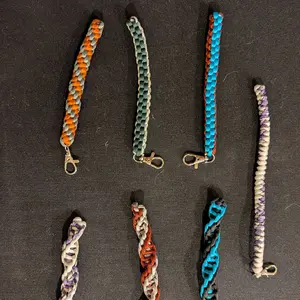 Paracord Key Chain - Assorted Colors with Various Designs and Looping Features