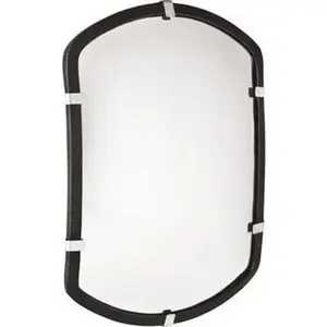 PRO-SAFE Rectangle Convex Safety Mirror, Indoor & Outdoor Traffic & Inspection Use, Acrylic Lens, Laminated Hardboard Backing, 20" High, 34 ft Max Covered Distance, Model PLXR-2036