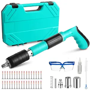 Concrete Nail Gun Kit with 100pcs Nails, Adjustable Manual Steel Nail Gun, Mini Portable Nail Wall Shooting Machine Fastening Tool, Wall Anchor Wire Slotting Device Household Woodworking Starter Kit for Furniture  Home & Pro Use