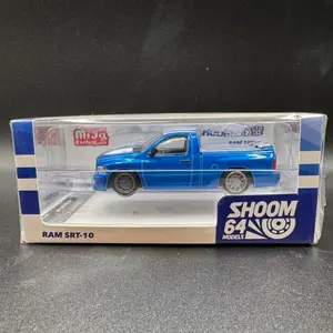 Shoom64 2003 Dodge Ram SRT10 MiJo Exclusives- Electric Blue Pearl with White Stripes - 1/64 Scale Diecast Model by GCD