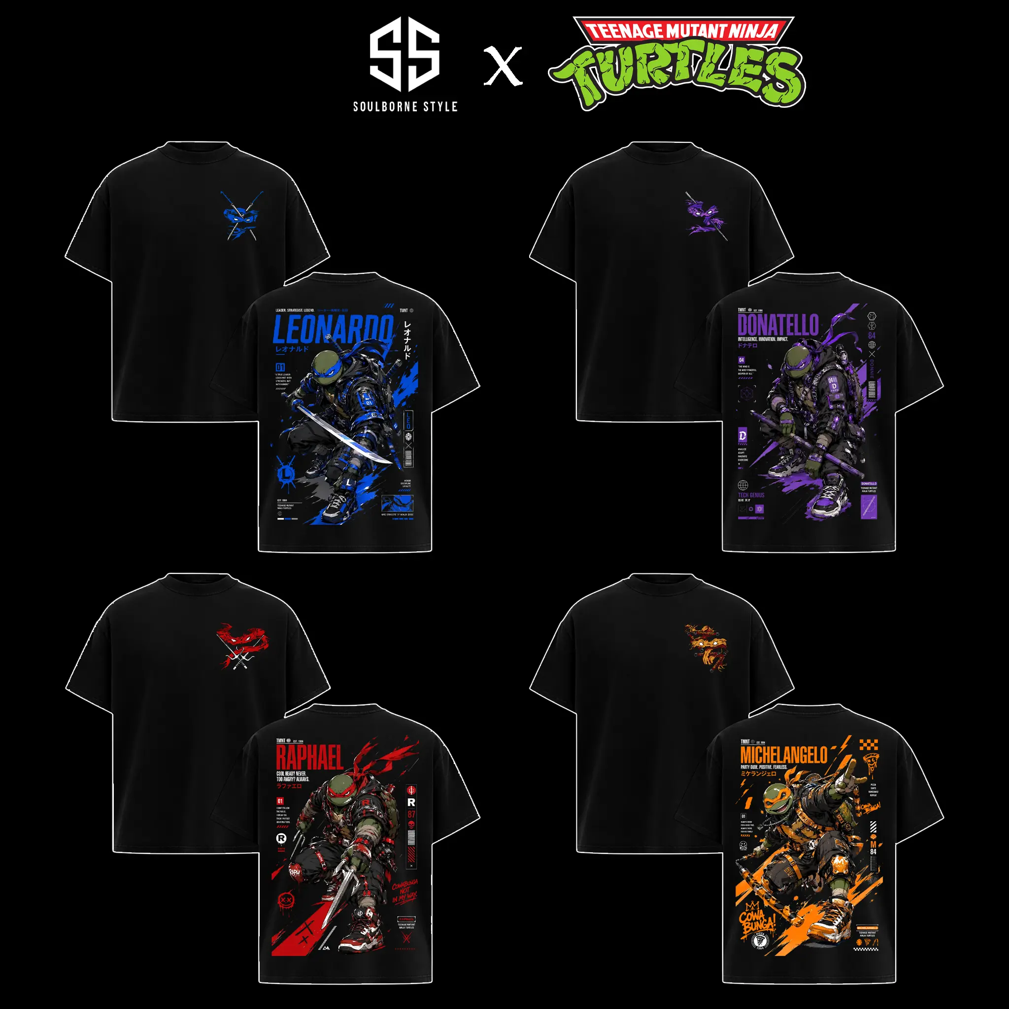 [Soulsborne Style] Teenage Mutant Ninja Turtles Street Vibe Hoodie, Vintage TMNT Graphic Pullover T-shirt, Retro Cartoon Streetwear, Ninja Turtle Fan Apparel, 100% Cotton Unisex Hoodie, Gift for Men & Women