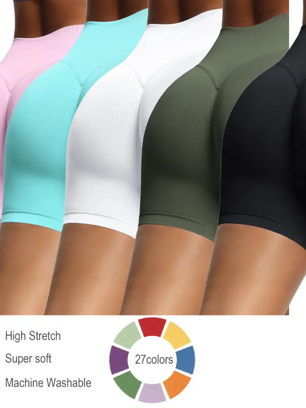 O2K4 Women's Athletic Shorts , High Waist,Summer Sports Cycling Shorts, Stretchable Tight Fit Gym Wear for Daily Workout & Casual Use