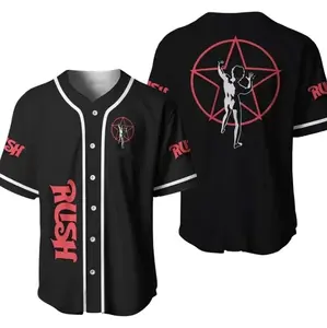 Personalized Rush Baseball Jersey, Rock Shirt, Prog Rock Fan Apparel, Unisex Button Down Jersey