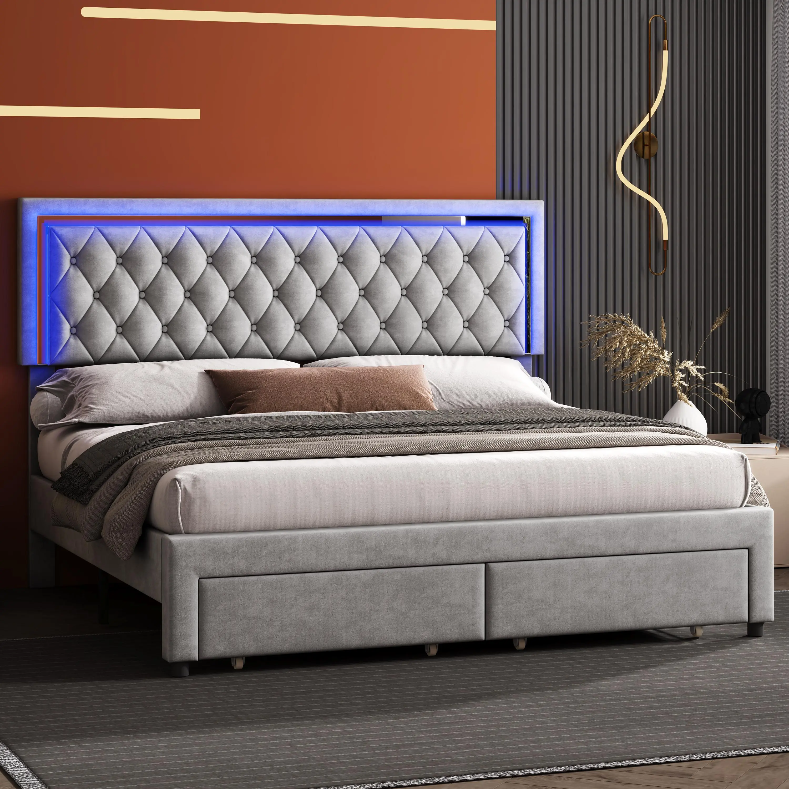 Light Grey with 2 Drawers