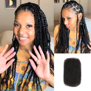 [Style Icon] Afro kinky Bulk Human Hair Extensions For Braiding Dreadlock Human Hair 1 count 50g Natural Color Bulk Human Hair