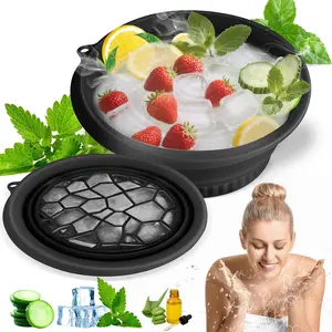 Foldable Ice Bucket, Portable Ice Bath Face Bowl, Ideal for Camping Travel Home Skin Care Tool, Silicone Material, Foldable Basin