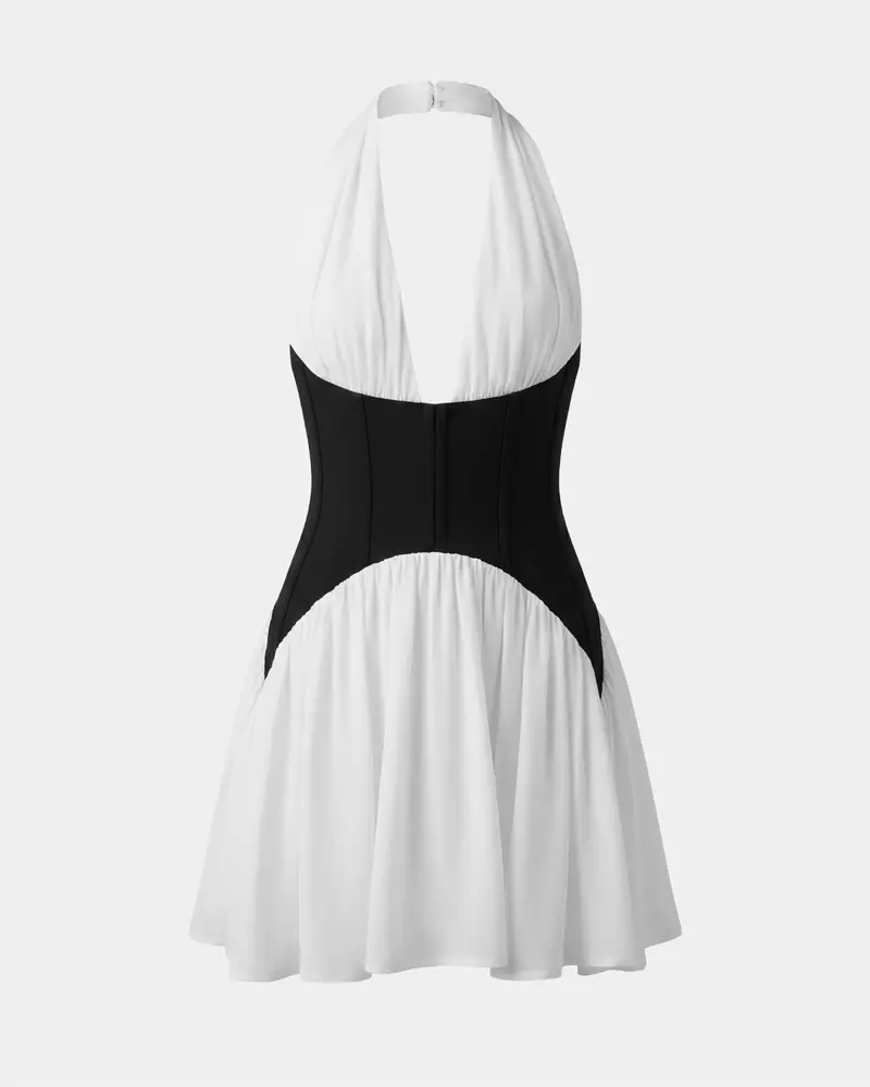 sequin mini halter dress Zurie Plunging Halter Mini Dress Sequin Silver