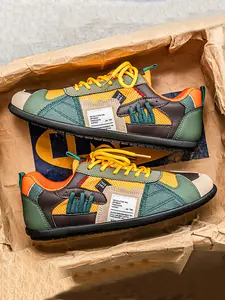 (The shoes are one size smaller)Men's Fashion Sport, Trendy Walking Sneaker, over the Knee PU Leather Patchwork Design, All Seasons Textile Upper, PVC Leather Sole