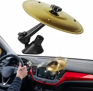 Joytutus Car Cymbal Clip-On Mini Drum Cymbal for Car Vents Gold Finish Fun & Rugged Gift for Music Fans Easy Installation Secure Play Car Tambourine Air Vent Hanging Ornament Gift Ideas Valentine's Day Gifts