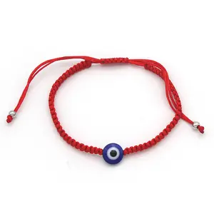 Hot Selling Jewelry Blue Eye Demon Evil Eye Red Cord Handmade Woven Evil Eye Adjustable Knot Bracelet