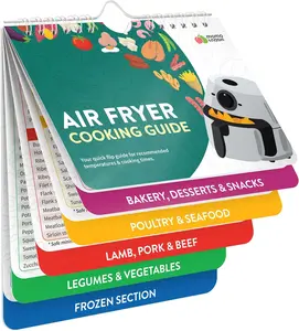 Air Fryer Cheat Sheet Magnets Cooking Guide Booklet Magnetic Cheat Sheet Set Cooking Times Chart - Cookbooks Air Fryer Accessories Oven Cooking Pot Temp Guide Kitchen Conversion