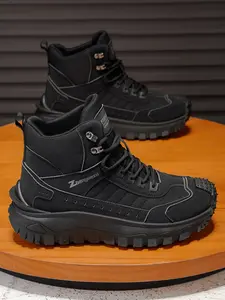 One-Piece High-Top Work Boots, Waterproof & Anti-Slip, Ideal for Hiking, Daily Walking, Casual Sports, Durable Footwear