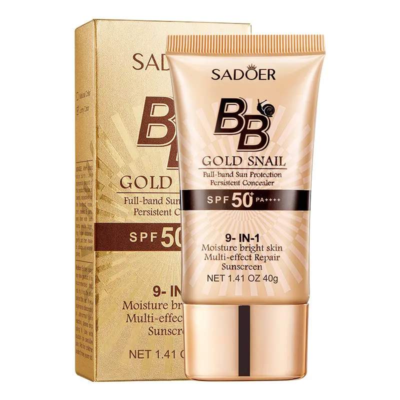 Snail BB Cream SPF 50+ - Full Coverage & Hydrating Foundation for All Skin Types, SPF Makeup for Even Skin Tone, 1.41oz, Portable Travel-Friendly Size, Mild Formula For All Skin Types