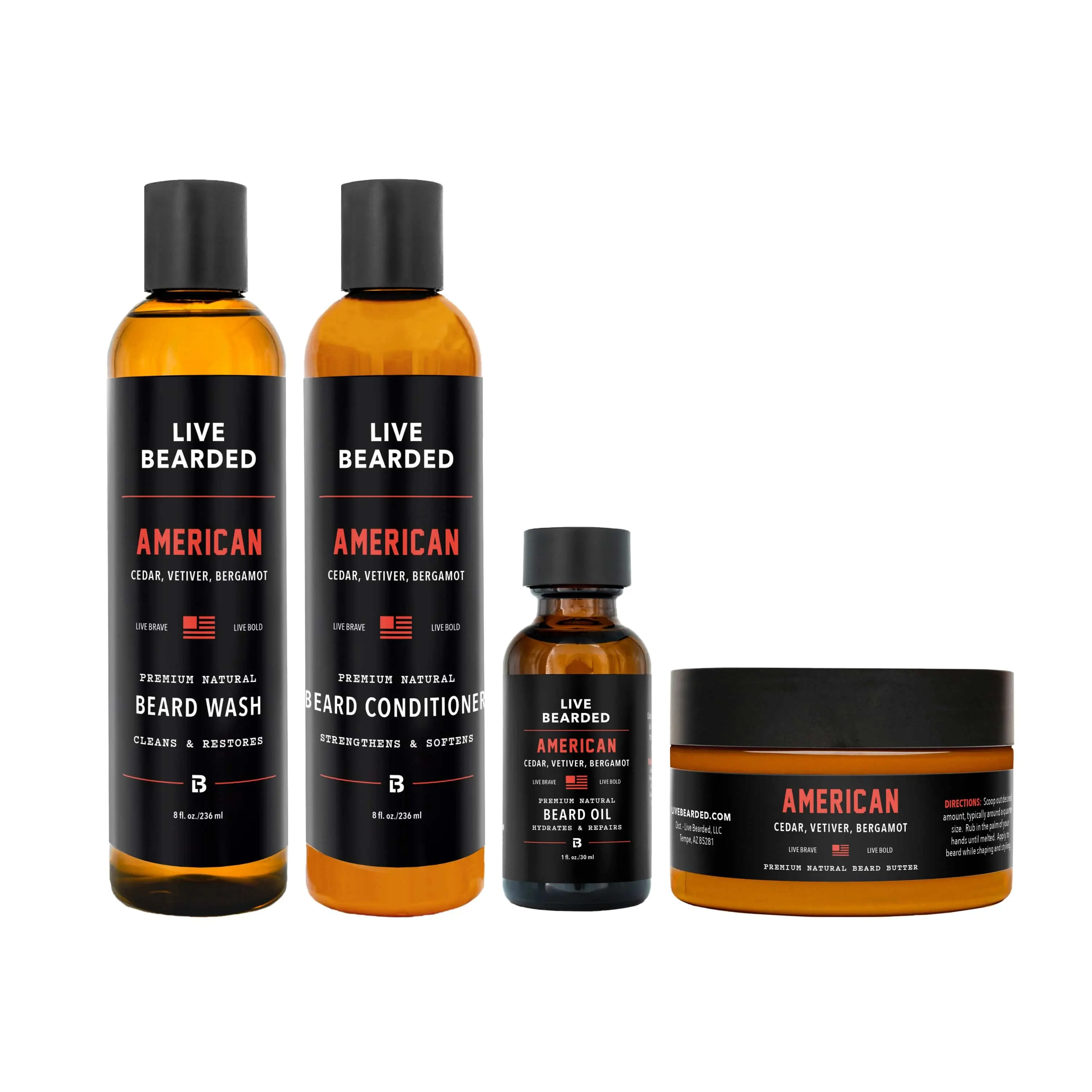 Live Bearded Complete Beard Care Bundle - All-in-One 4-Piece Daily Routine Kit with Wash, Conditioner, Oil, and Butter for Men Live Bearded Complete Beard Care Bundle - All-in-One 4-Piece Daily Routine Kit with Wash, Conditioner, Oil, and Butter for Men