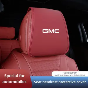 Car Headrest Covers Seat Head Rest Protector Auto Front Seat Rest Decoration For GMC Terrain Sierra Canyon Yukon Acadia Savana Denali AT4 Granite