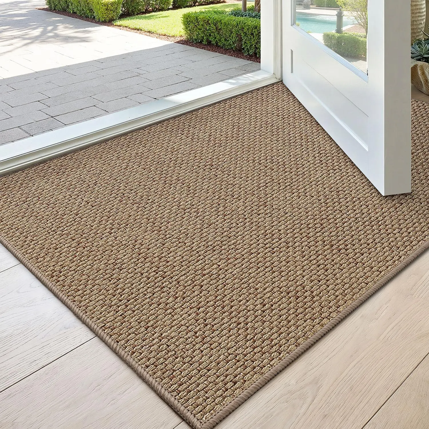 DEXI Ultra-Thin Indoor Door Mat - 24x36in Non-Slip Rubber-Backed Durable Fade-Resistant Modern Dirt Trapper, Low-Profile Entryway Rug for Patio,back to school,dorm essentials,home decor,home essentials