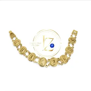 Virgin Guadalupe Bracelet 7.5 Inches No Stone Gold Plated