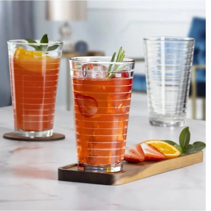Gallant Drinking Glasses Set of 8 - 16.2 oz Capacity - Drinkware Classic Stylish Gallant Drinking Glasses Set of 8 - 16.2 oz Capacity - Drinkware Classic Stylish