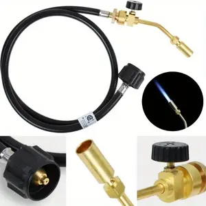 Propane Gas Tank Turbo Torch Hose Adapter Kit, Portable Propane Torch for Brazing Soldering Welding, Fuel By Gas Cylinder outdoorfun