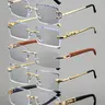 Men's Sleek Square Frame Eyewear with Leopard and Snake Pattern Decor, High-Quality Fashion Flat Lenses, Classic Metal & Wood Grain Design Temples, Square Fashion Glasses