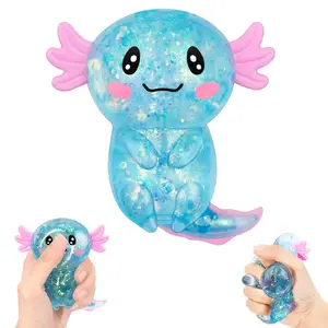 Axolotl Stress Relief Glitter Fidget Cute Malt Sugar Axolotl Fidget Adults Fidget for Kids Youth Adult, Party Favors Anxiety Relief Toys(Pink) toy squishy butter
