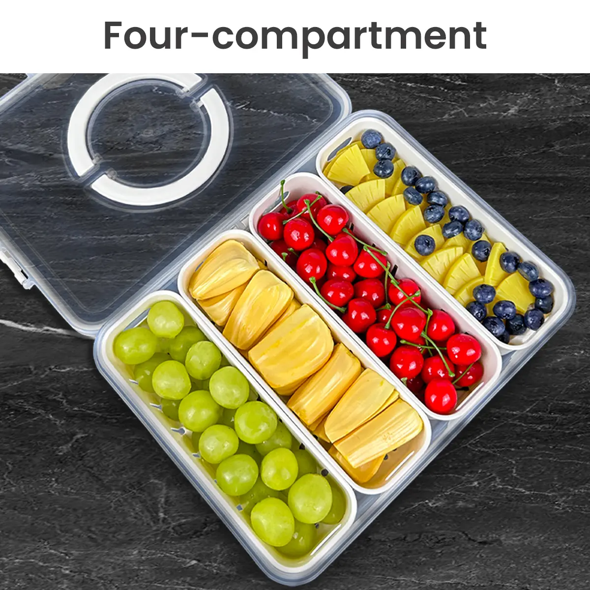 Divided Food Containers with Lids & Handles - 4-6 Compartments, Portable Dishwasher-Friendly Healthy Eating Containers, Back to School Haul Storage Organizer for Packing Lunch for My Kid, Road Trips