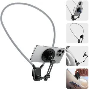 Hands-Free Neck Phone Holder with Magnetic Quick Release, 360° Rotation Anti-Shake Mount for First-Person Vlogging, Cycling, Cooking & Outdoor Filming outdoorfun