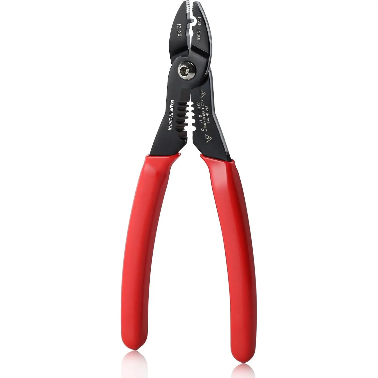 4 in 1 Wire Crimper Stripper 7 Inches Compact Wire Stripper Multi Purpose Electricians Pliers Professional Electrical Cable Stripping Crimping Tool 12-20 AWG Wire for Household Industrial