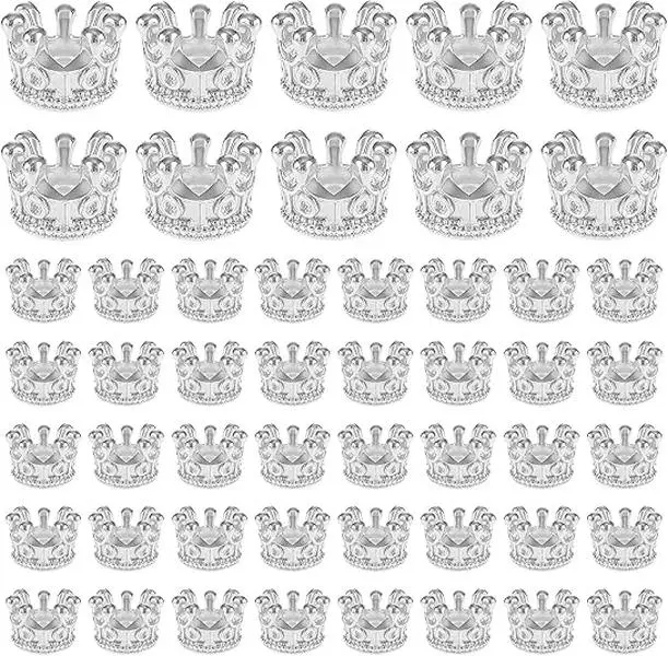 Halloween Fall Gift 50 Pcs Regal Mini Crown Charms for Beginner Jewelry Making - 3D Alloy King Crown Large Hole Spacer Beads for DIY Bracelets, Necklaces, Craft Supplies (Toys & Hobbies, DIY Beading), Unisex