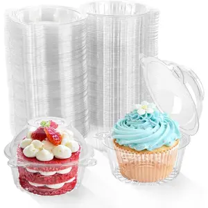 20/30pcs Cat-Head Shaped Clear Round Cake Boxes - Individual Dessert And Savory Packaging for Donuts, Puff Pastries, Mini Cakes, Burgers, Sandwiches And Fruit Tarts - Ideal for Bakeries, Cafes, Birthday Parties And Takeaway Display