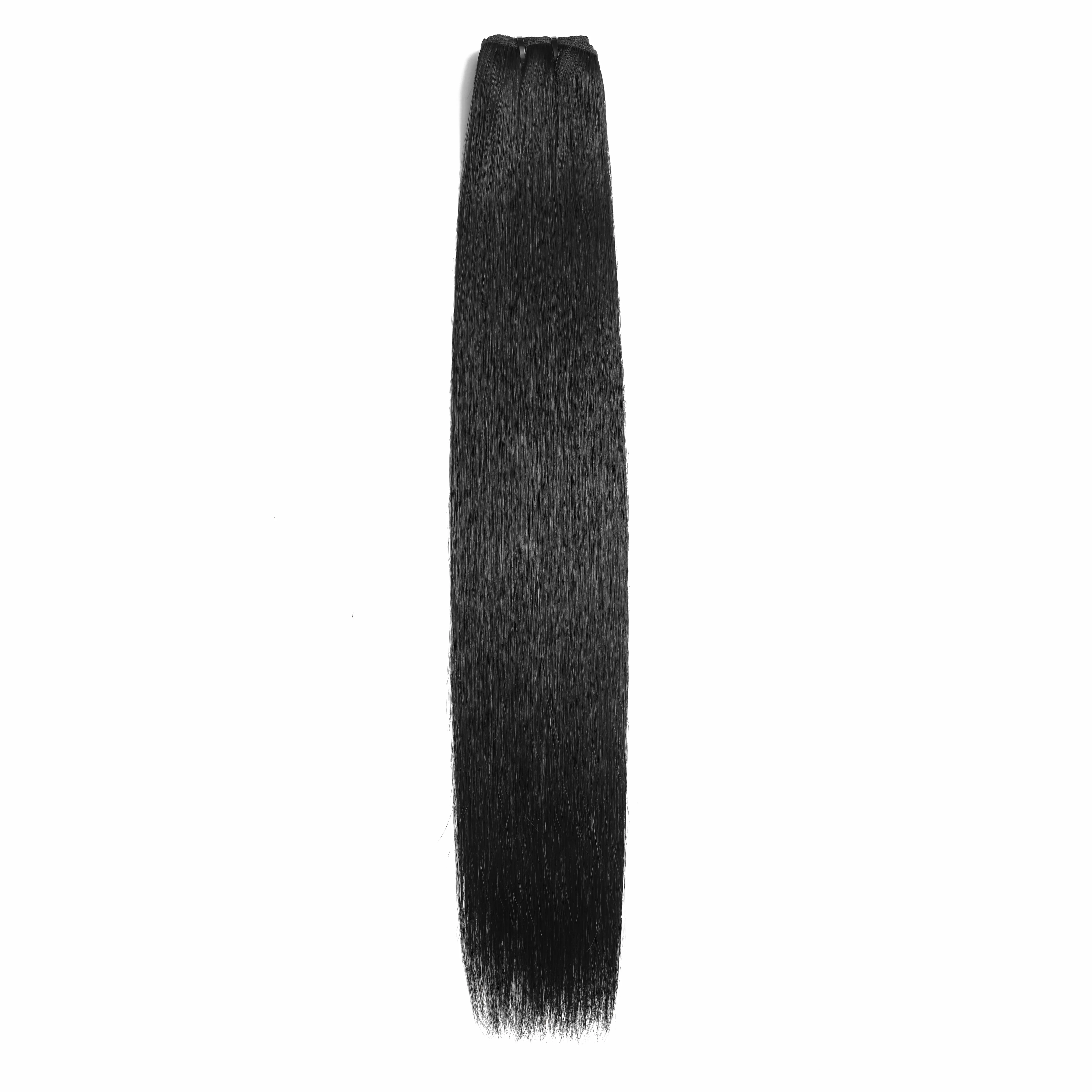 CHICHIFLOW 12A Straight Hair Bundles, 3 Pcs Unprocessed Brazilian Remy Virgin Human Hair Weft Extensions for Women, Natural Black for Sew In or Quick Weave (16-26 Inch), Silky Hair Extensions, Weft Hair Extensions