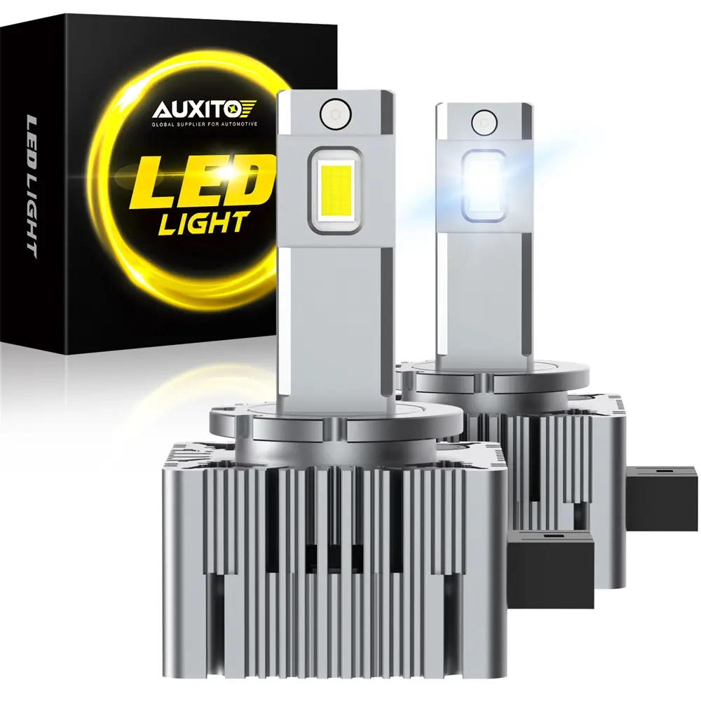 AUXITO D1S D1R D2S D2R D3S D3R Bulbs, 24000Lumens 120W 6000K White 500% Brightness, Xenon HID Replacement Lights, Plug and Play Fog Light Bulbs, Pack of 2