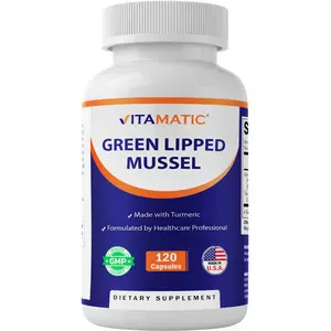 Vitamatic Green Lipped Mussel 2500 mg Equivalent Curcumin Turmeric Supplement - 120 Unflavored Turmeric Herbal Supplements Capsules for Adults, Healthcare Professional-Formulated, Non-GMO, Gluten Free