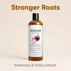 Rosemary Oil Red Onion Cinnamon Shampoo for Hair Growth Excalvo Onion Shampoo Anti Hair Loss Thickening Treatment for Stronger Thicker Longer Hair Men Women 200ml