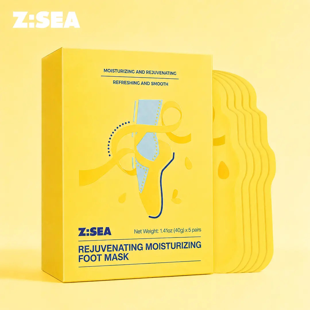 Z:SEA Hydrating Foot Mask Socks with Shea Butter and Niacinamide for Dry Feet, 5 Pairs