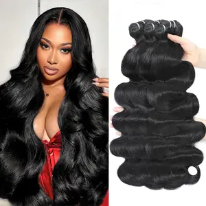Charmanty Hair Luxury Salon Bundles  100% Vietnamese Raw  Human Hair Body Wave/ Straight/ Deep Wave Hair Extensions Weft  Black Natural Color No Shedding Glossy Hair Bundlesdles