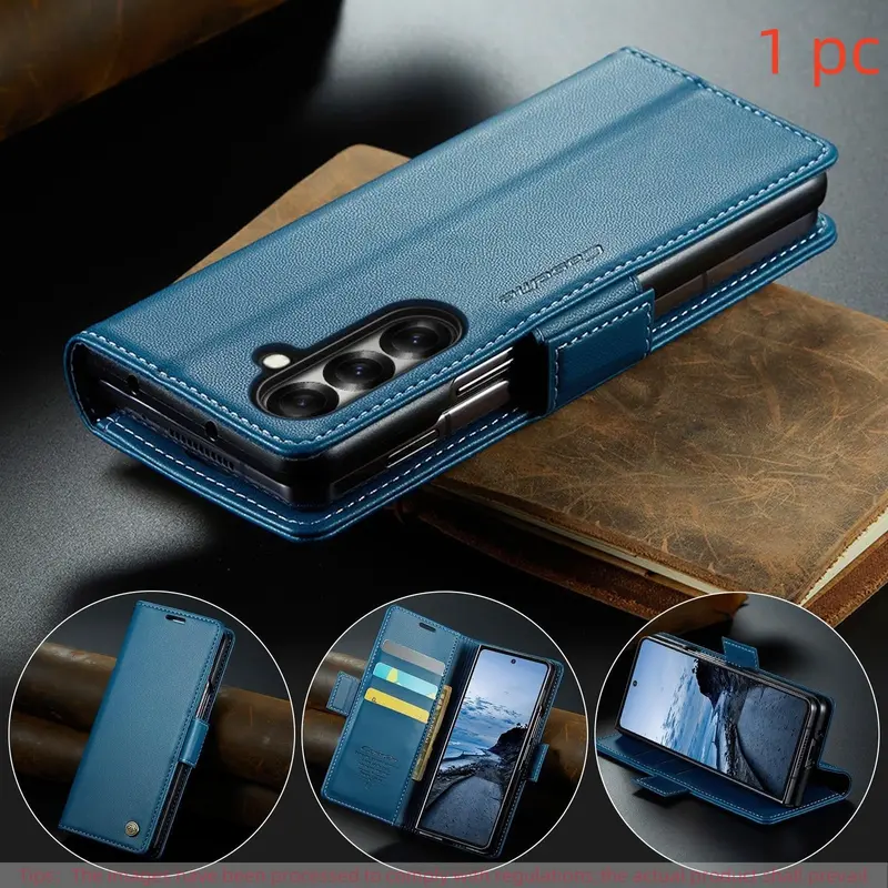 For Samsung Galaxy Z Fold 8/7/6/5 Case, RFID Shielded Wallet Phone Cover, Durable Stand, Magnetic Shockproof, Card Slot, Unisex Casing