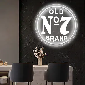 1pc Jack Daniels Old No. 7 Brand Neon Sign Whiskey led sign, Whiskey neon sign, Whiskey label sign, Bar neon sign, Home bar sign, Whiskey art, Led Neon Lights