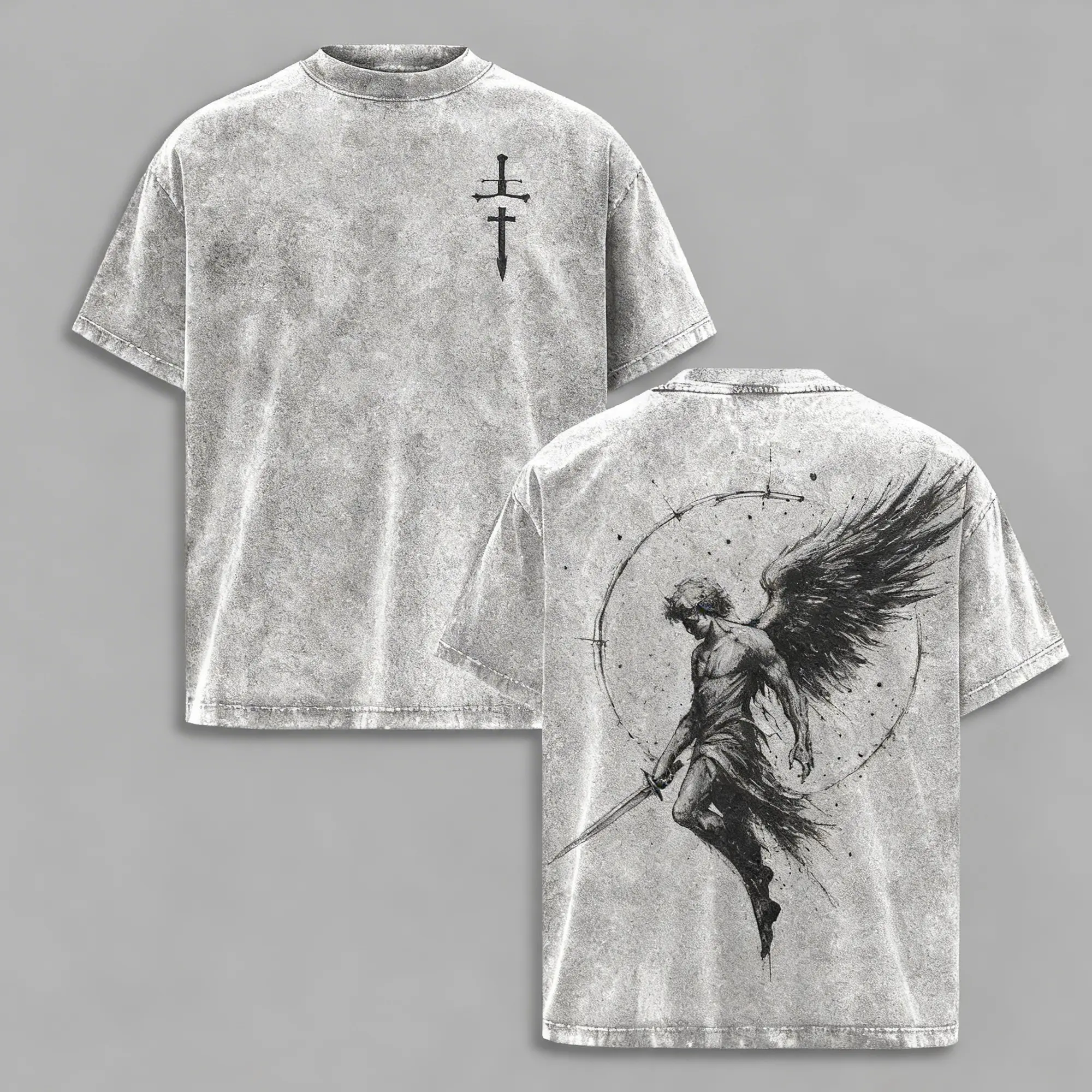 24H FLASH SALE - Flash Deal Alert: Fallen Angel Sword T-Shirt graphic tee Grunge Graphic Album T-Shirt subtle anime clothing world tshirts book merch