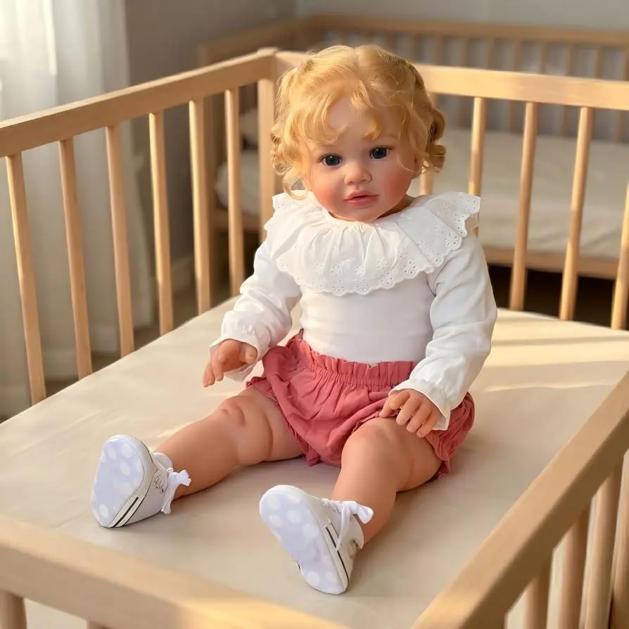 26 Inch Reborn Toddler Baby Doll Princess Girl Realistic Newborn Doll Soft Vinyl Real Looking Reborn Baby Doll Toy Lifelike Set for Kids Age 3+