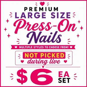 SIZE LARGE Premium Press On Nails- Individual Single-Item Pack, Multicolor Nail Art Decorations for Beauty & Personal Care