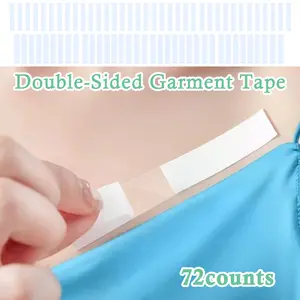 72 Counts Double Sided Fashion Tape for Women, skin-friendly material, safe for sensitive skin, transparent, no irritation
