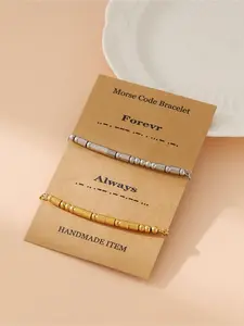Morse Code Beaded Bracelet, Fashionable Bracelet for Men & Women, Trendy All-match & Exquisite Jewelry for Birthday Gift