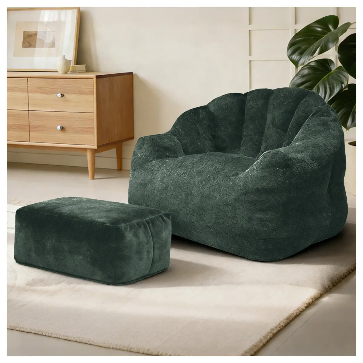 [Bellemave]Bean bag chair, armrest bean bag sofa chair filled with high-density foam, comfortable lazy sofa chair, adult bean bag chair for the living room, bedroom reading.