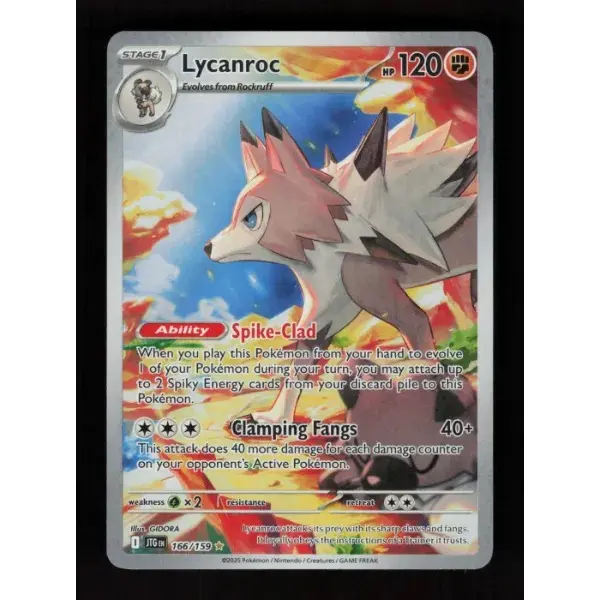 POKEMON TCG AUTHENTIC RAW SINGLES: Lycanroc Journey Together Illustration Rare 166/159 near mint english