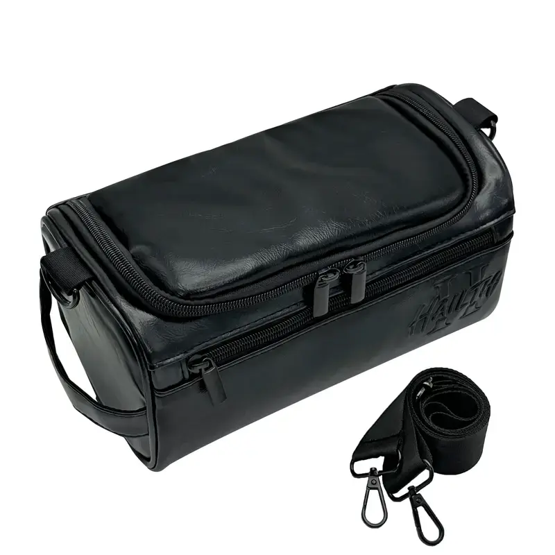Large Leather Men's Travel Toiletry Bag with Detachable Crossbody Strap Premium Quality Durable and Stylish Travel Organizer for Travel, Grooming and Personal Care,Waterproof Leather Dopp Kit BackToSchool Essentials
