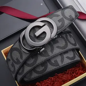 Men's Fashionable Plaid Pattern Buckles Belt, Casual Business Belt for Party, Daily Clothing Decor, Trendy All-match & Exquisite Belt for Birthday Gift, Artisan Leather Belt